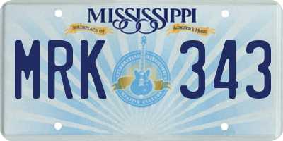 MS license plate MRK343
