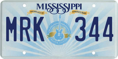 MS license plate MRK344