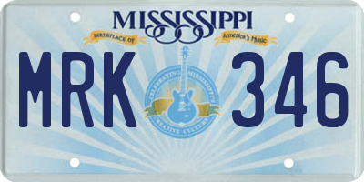 MS license plate MRK346
