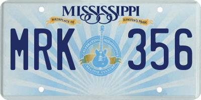 MS license plate MRK356