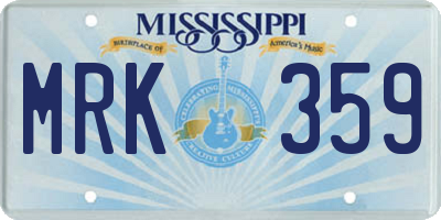MS license plate MRK359