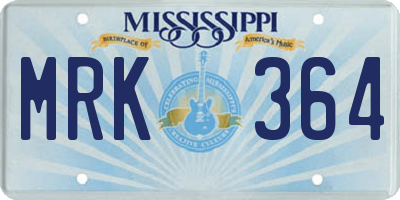 MS license plate MRK364