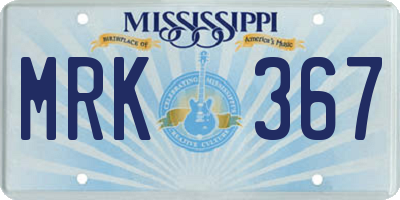 MS license plate MRK367