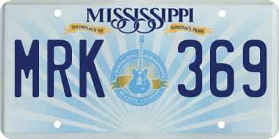 MS license plate MRK369