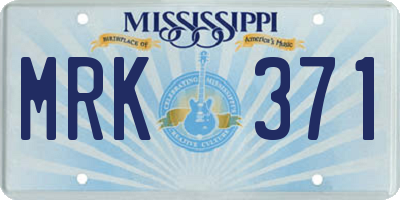 MS license plate MRK371