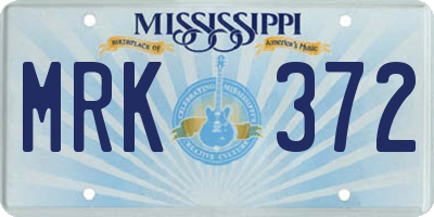 MS license plate MRK372