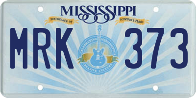 MS license plate MRK373