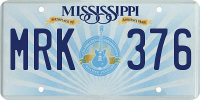 MS license plate MRK376