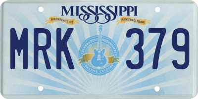 MS license plate MRK379