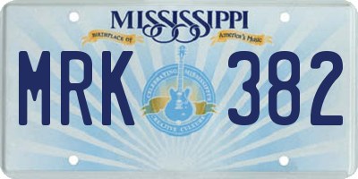MS license plate MRK382