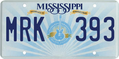 MS license plate MRK393