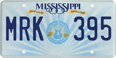 MS license plate MRK395