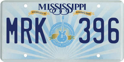 MS license plate MRK396