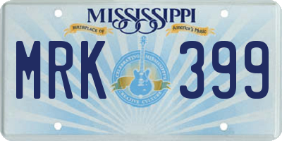 MS license plate MRK399