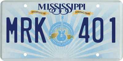 MS license plate MRK401