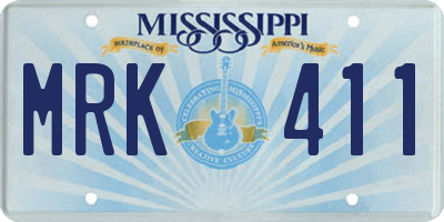 MS license plate MRK411