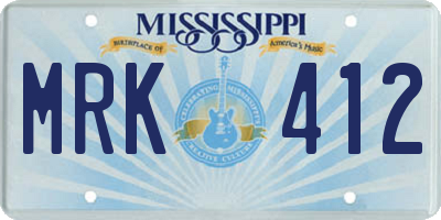 MS license plate MRK412