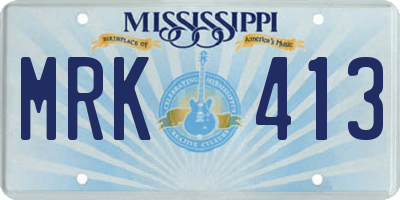 MS license plate MRK413