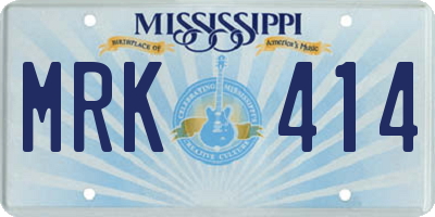 MS license plate MRK414