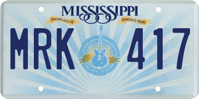 MS license plate MRK417