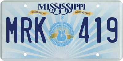 MS license plate MRK419