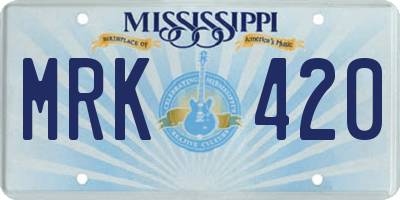 MS license plate MRK420