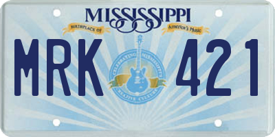 MS license plate MRK421