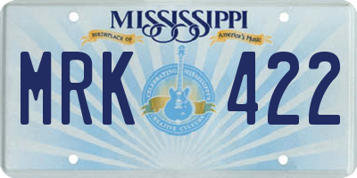 MS license plate MRK422