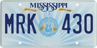 MS license plate MRK430