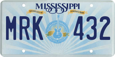 MS license plate MRK432