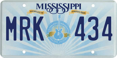 MS license plate MRK434