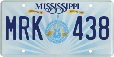 MS license plate MRK438