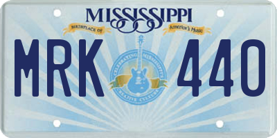 MS license plate MRK440