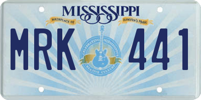 MS license plate MRK441