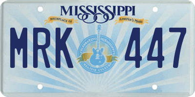 MS license plate MRK447