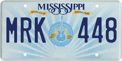 MS license plate MRK448