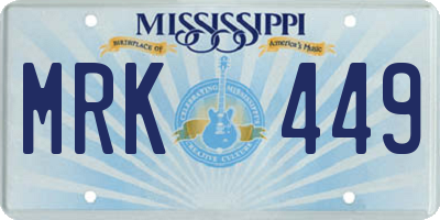 MS license plate MRK449
