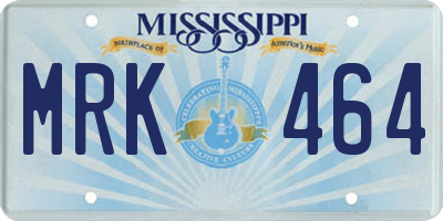 MS license plate MRK464