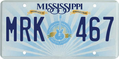 MS license plate MRK467