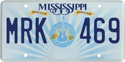 MS license plate MRK469