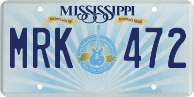 MS license plate MRK472