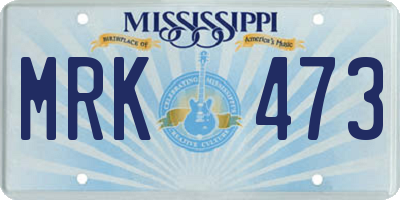 MS license plate MRK473