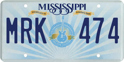 MS license plate MRK474