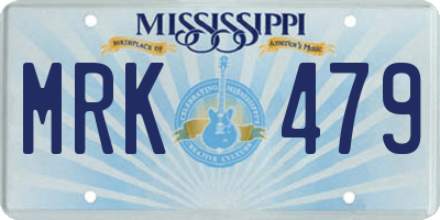 MS license plate MRK479