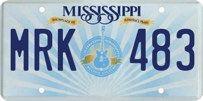 MS license plate MRK483