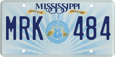 MS license plate MRK484
