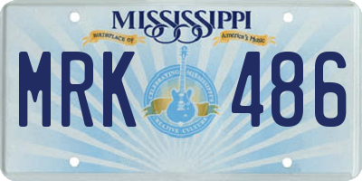MS license plate MRK486