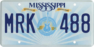 MS license plate MRK488