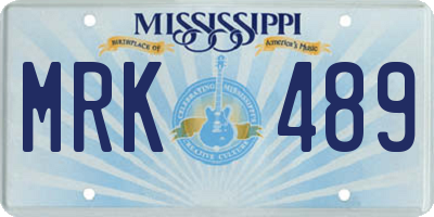 MS license plate MRK489