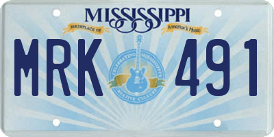 MS license plate MRK491